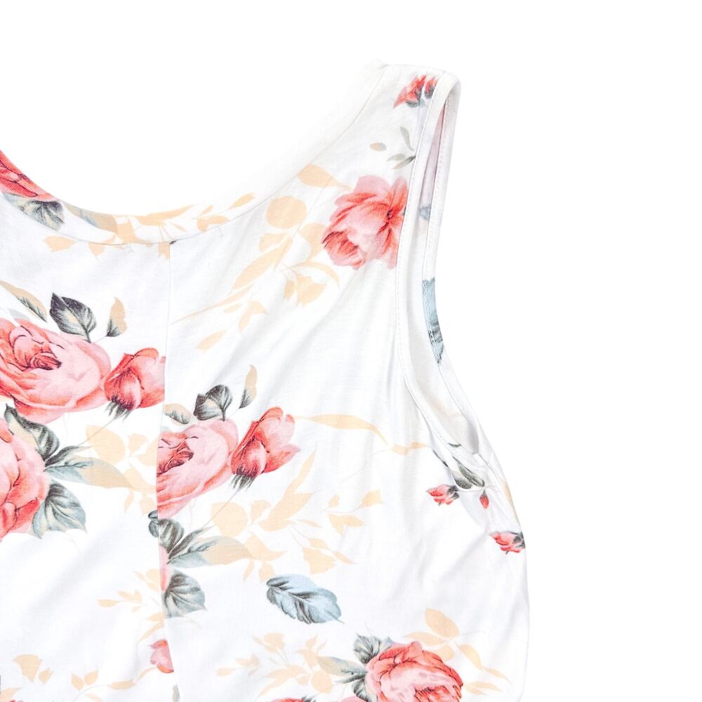 Viamor Off-White Floral Dress With Pockets- Women's Medium View 6